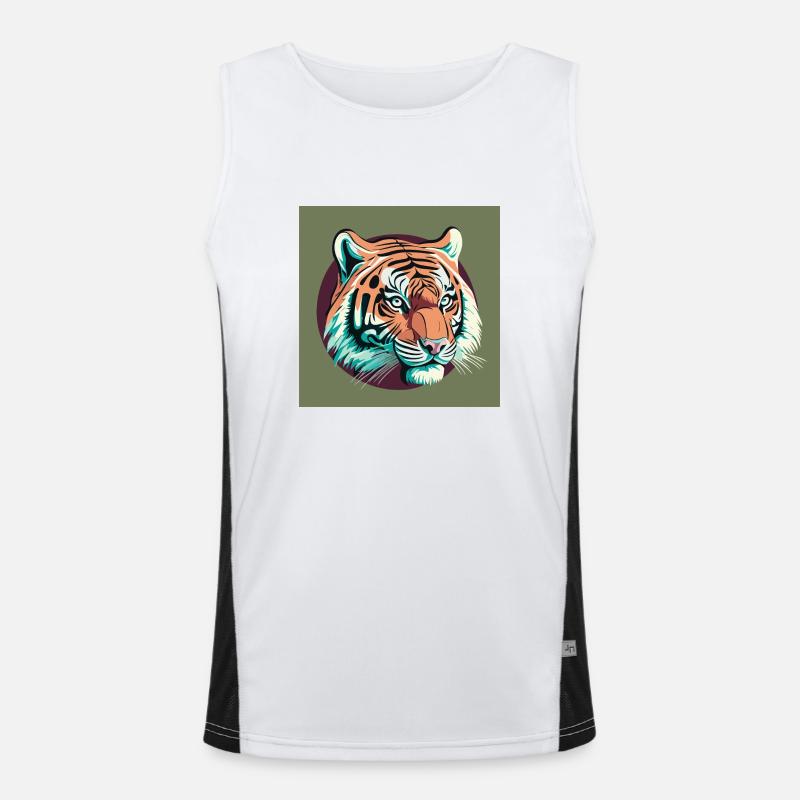 Tiger / Raubkatze Funktionelles Kontrast-Tank Top für Männer 