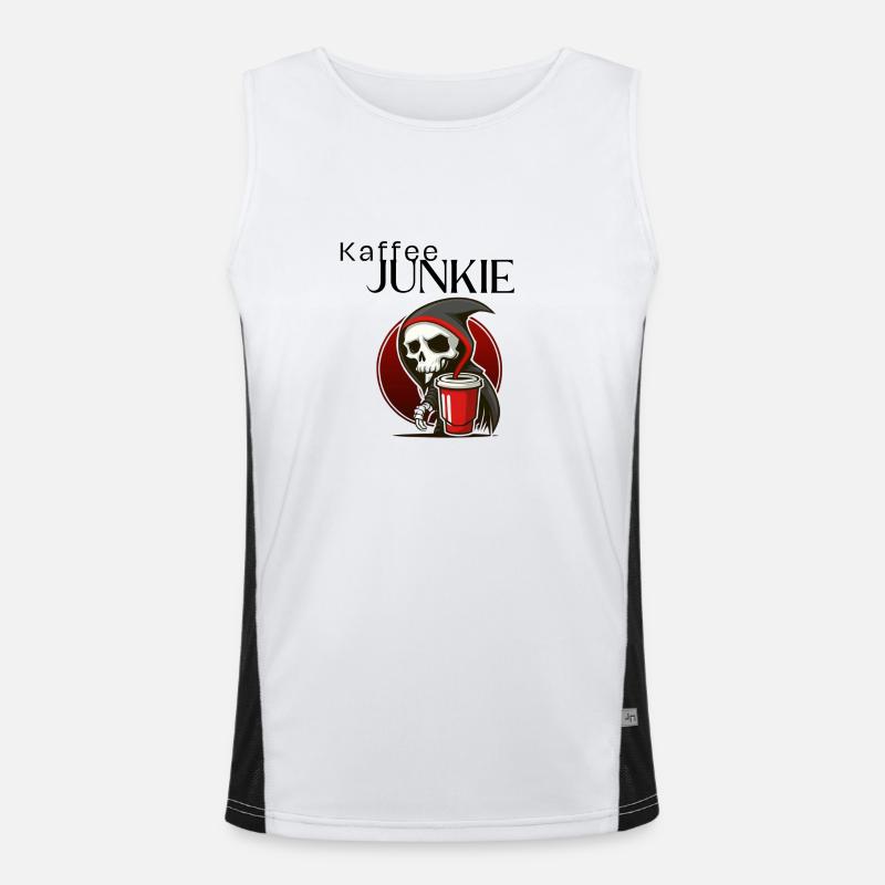 Kaffee Junkie Funktionelles Kontrast-Tank Top für Männer 