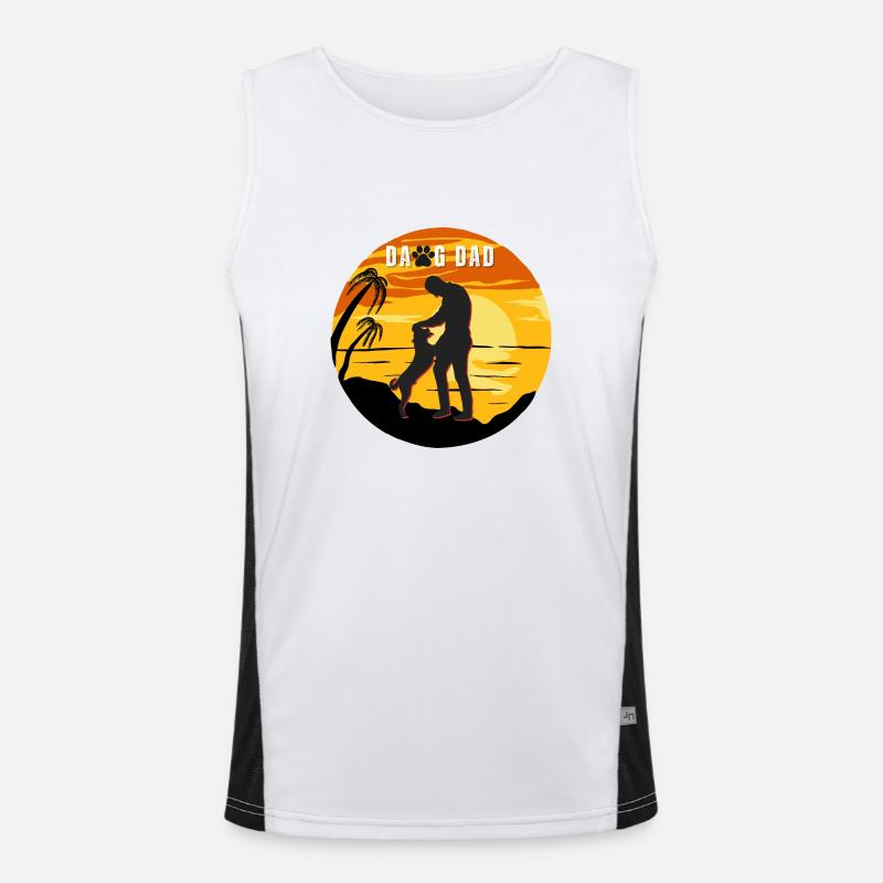 Dawg Dad Sunset Design Men's Functional Contrast Tank Top 