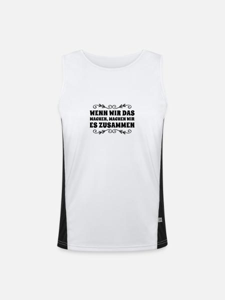 wir halten zusammen - Funktionelles Kontrast-Tank Top für Männer  - Weiß/Schwarz - Vorne