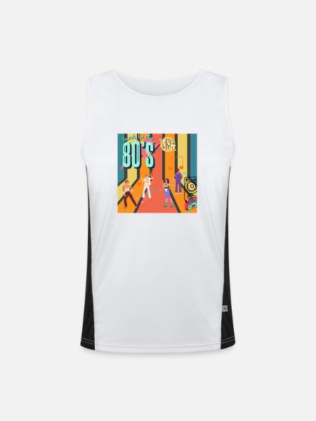 Retro Roller Groove - Men's Functional Contrast Tank Top  - white/black - Front