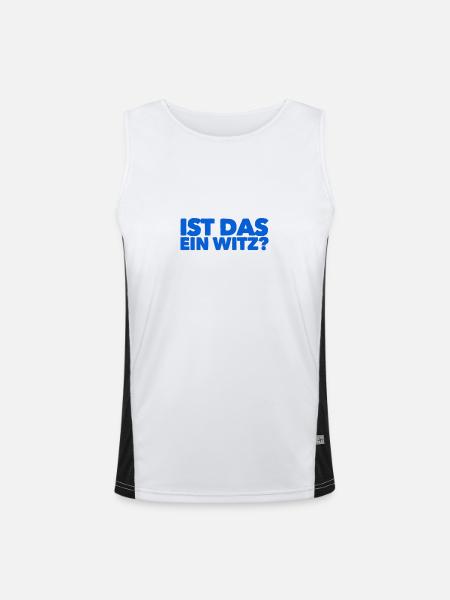 soll das ein Witz sein - Funktionelles Kontrast-Tank Top für Männer  - Weiß/Schwarz - Vorne