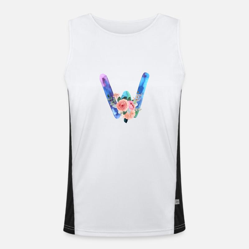 Buchstabe w Aquarell Funktionelles Kontrast-Tank Top für Männer 