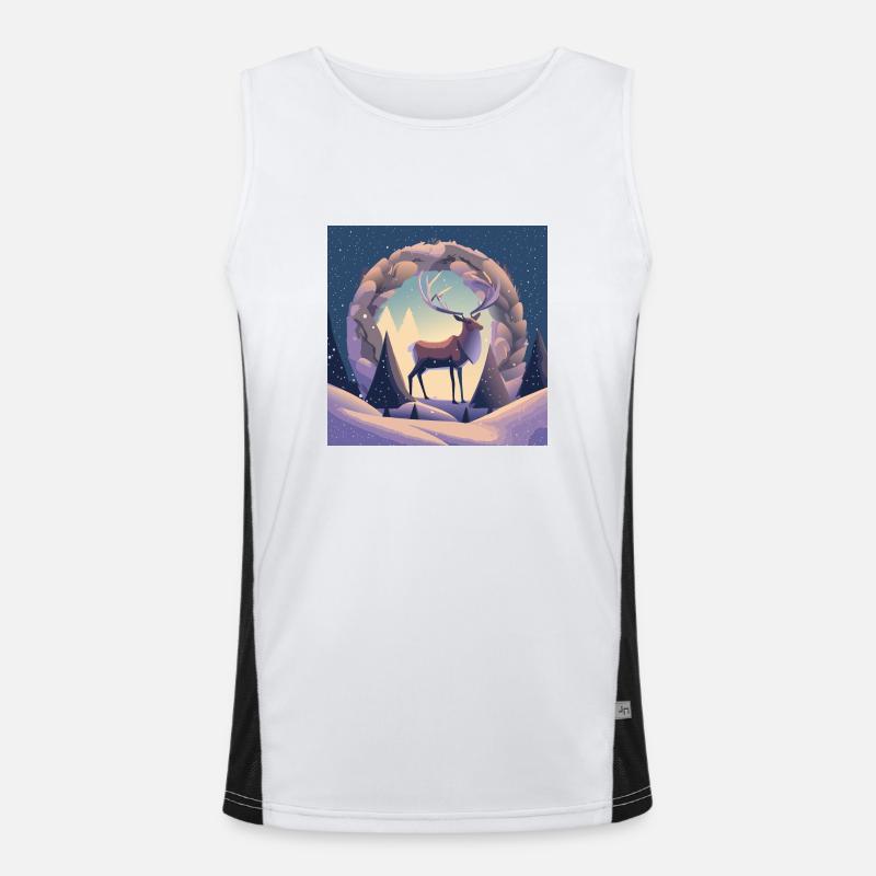 Deer wreath Men's Functional Contrast Tank Top 