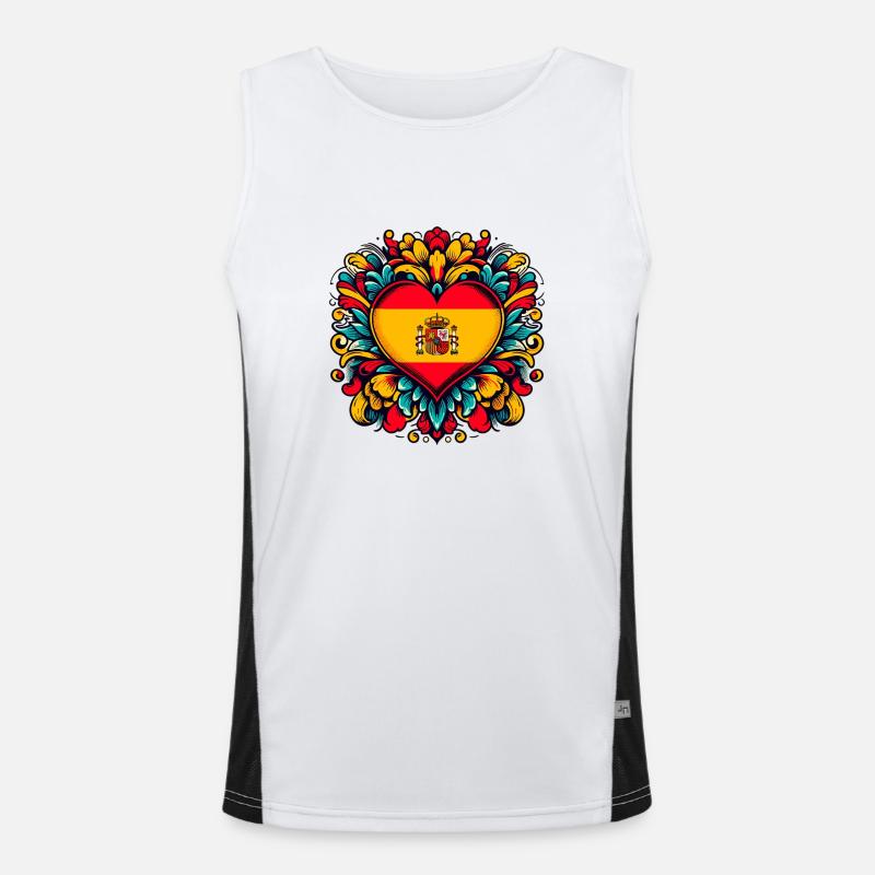 Spanisches Herz Funktionelles Kontrast-Tank Top für Männer 
