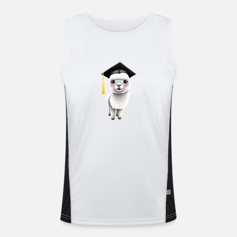 Bachelor Alpaka Studium Absolvent Schulabschluss Funktionelles Kontrast-Tank Top für Männer 