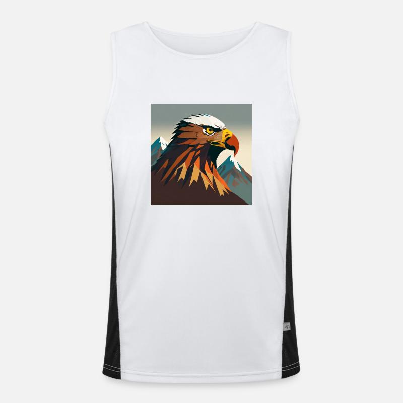 Eagle's head with mountain Men's Functional Contrast Tank Top 