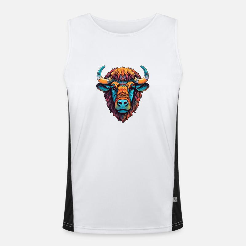 bison 1 Funktionelles Kontrast-Tank Top für Männer 