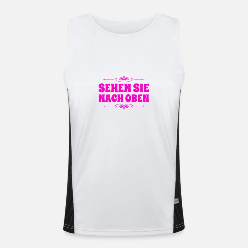 der Blick in die Höhe Funktionelles Kontrast-Tank Top für Männer 