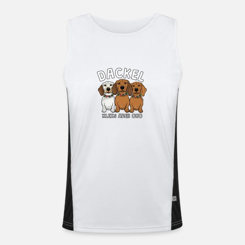 Dackel - klein aber oho Funktionelles Kontrast-Tank Top für Männer 
