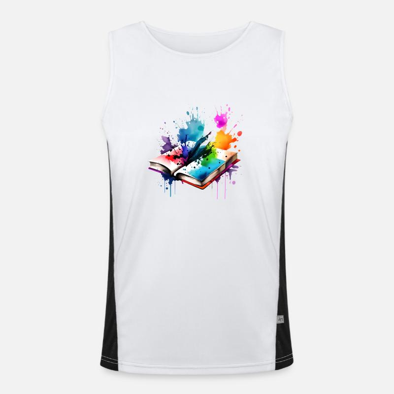 Book Lover Reading Books Reader Gift Book Men's Functional Contrast Tank Top 