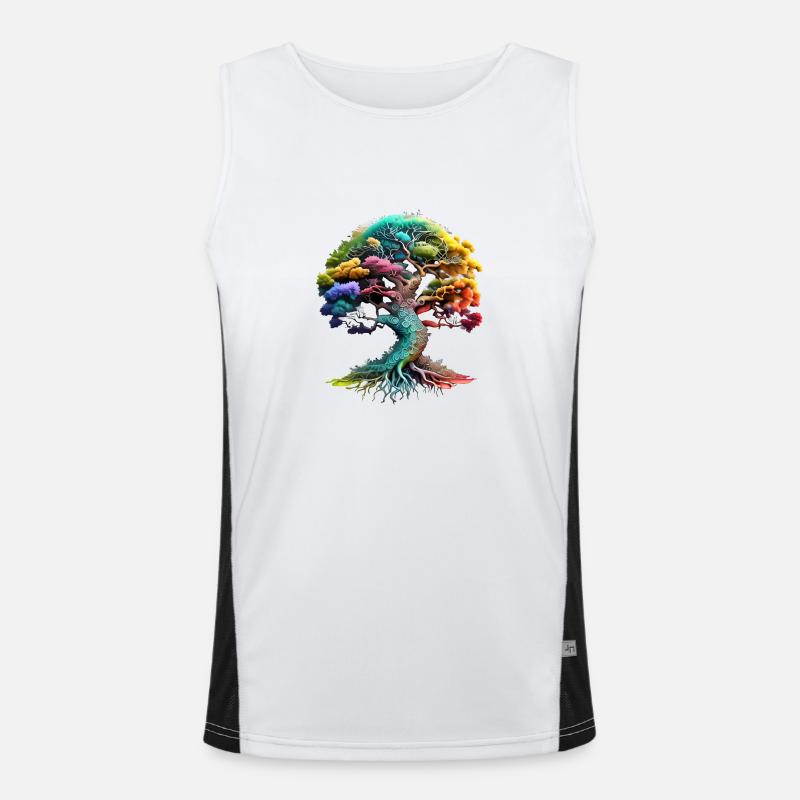 Lebensbaum Meditation Keltischer Baum des Lebens Funktionelles Kontrast-Tank Top für Männer 