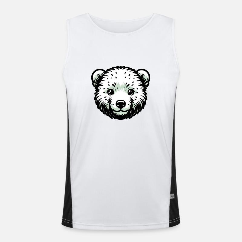 Süße Tierkinder | Eisbär Funktionelles Kontrast-Tank Top für Männer 