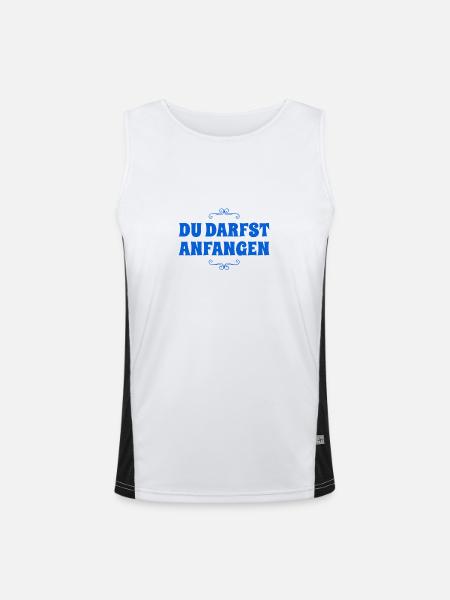 du beginnst - Funktionelles Kontrast-Tank Top für Männer  - Weiß/Schwarz