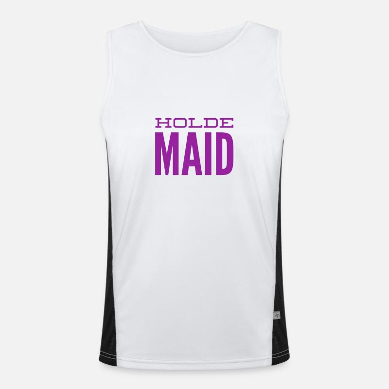 vor dir steht eine holde Maid Funktionelles Kontrast-Tank Top für Männer 