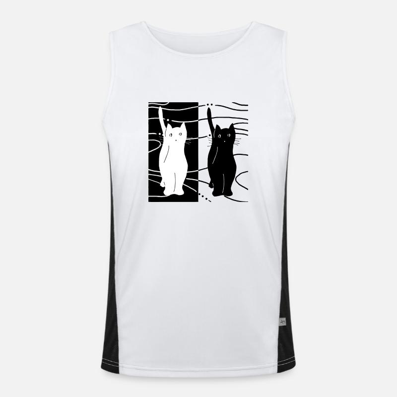 Cats - Men's Functional Contrast Tank Top  - white/black