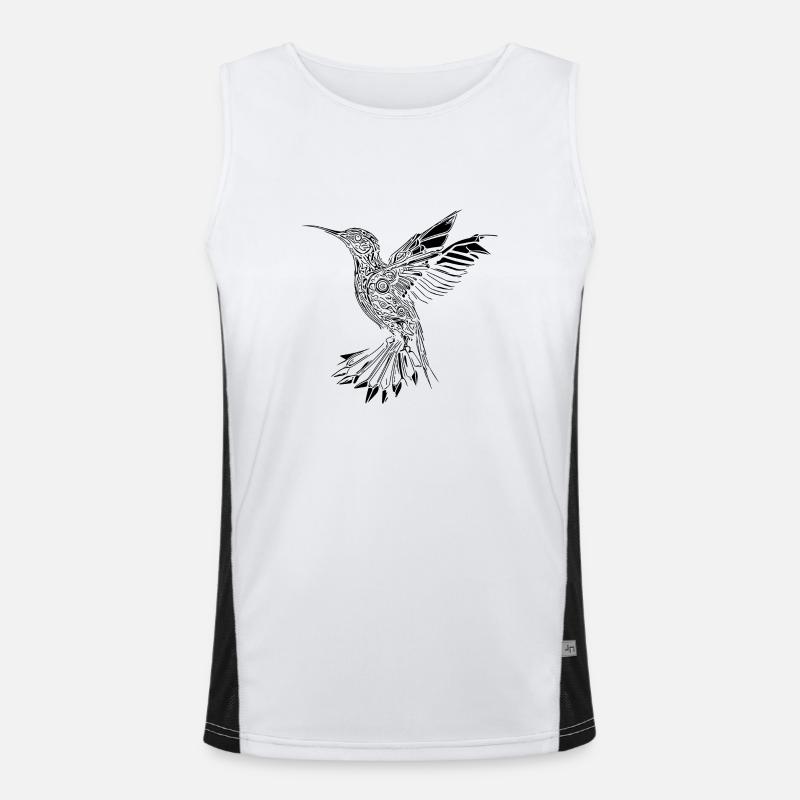 Geometrischer Kolibri im Flug Funktionelles Kontrast-Tank Top für Männer 