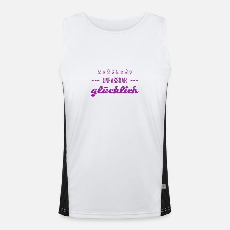 ich bin unfassbar glücklich Funktionelles Kontrast-Tank Top für Männer 