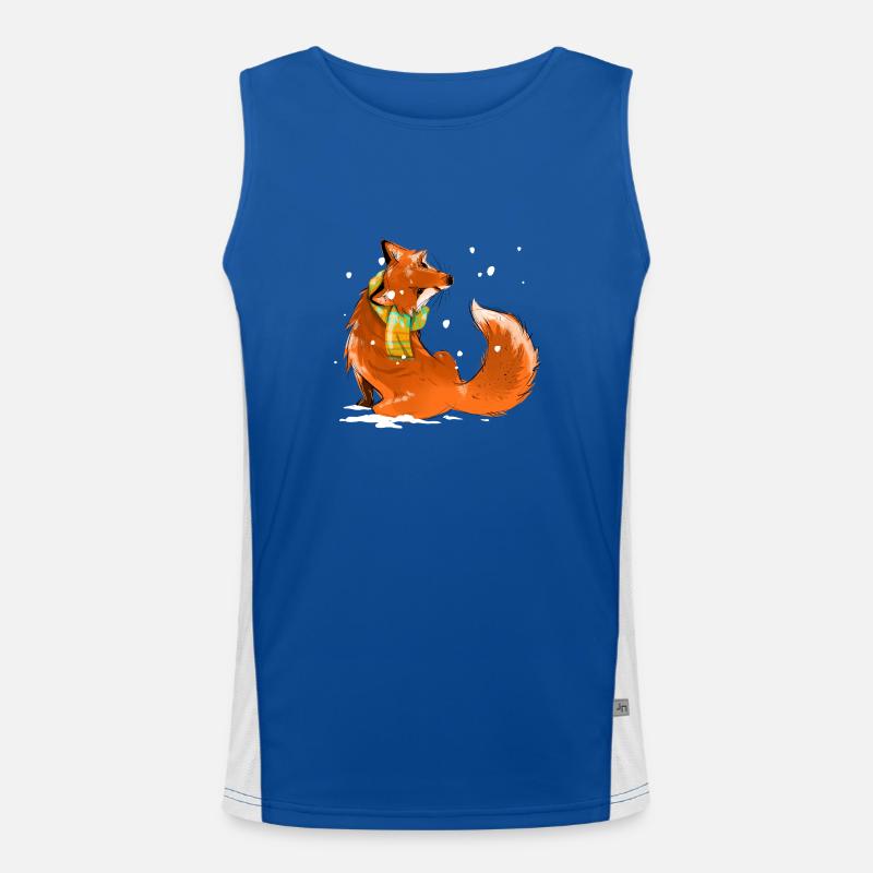 Fuchs im Schnee Funktionelles Kontrast-Tank Top für Männer 