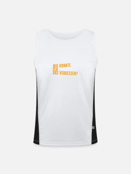 ich bin verwirrt - Funktionelles Kontrast-Tank Top für Männer  - Weiß/Schwarz - Vorne