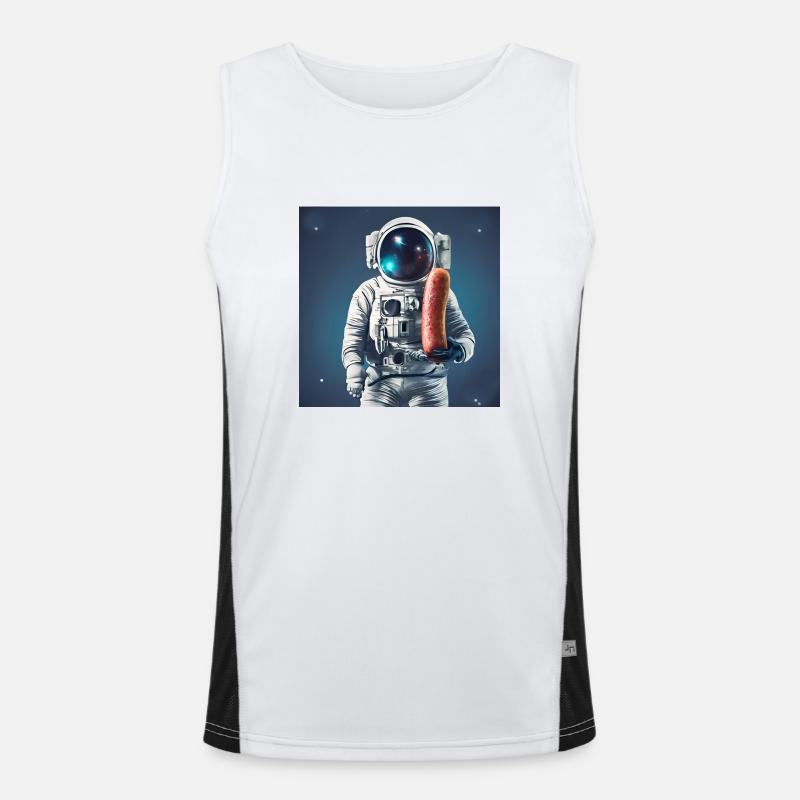 Wurst-Astronaut Funktionelles Kontrast-Tank Top für Männer 