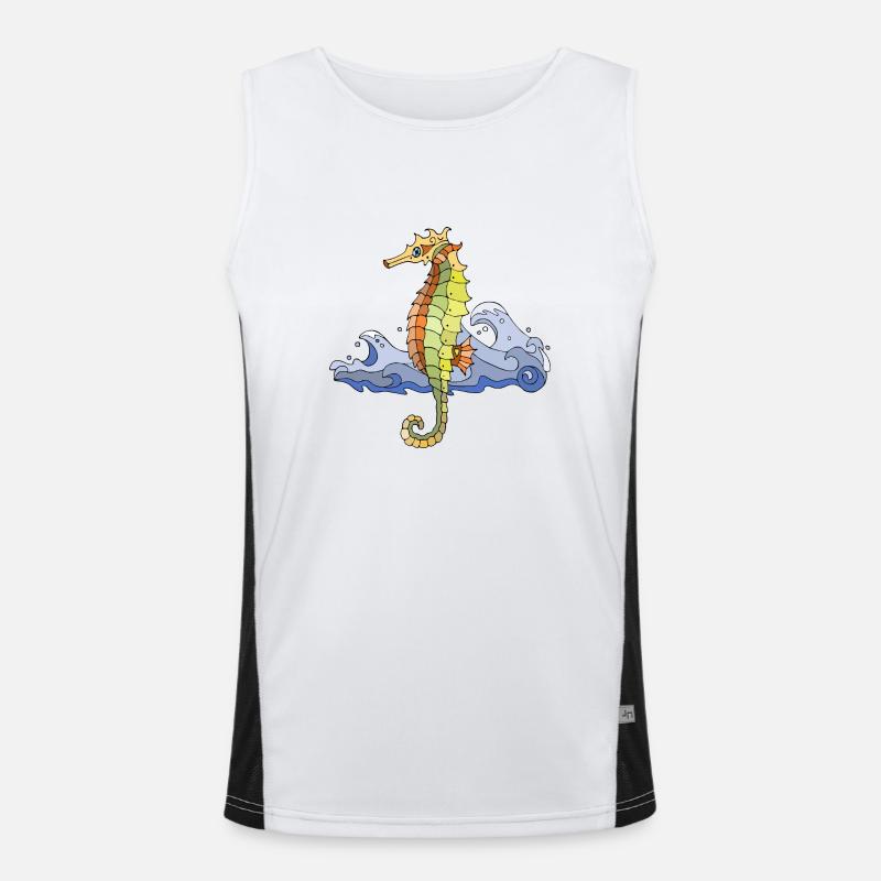 Seepferdchen Funktionelles Kontrast-Tank Top für Männer 