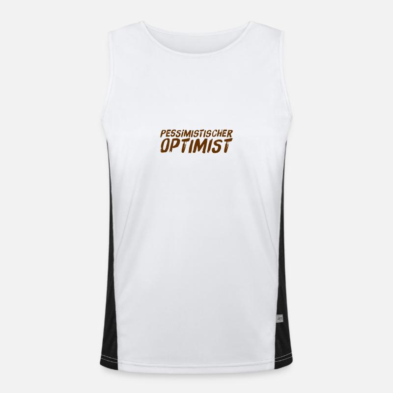 ich bin ein realistischer Optimist Funktionelles Kontrast-Tank Top für Männer 