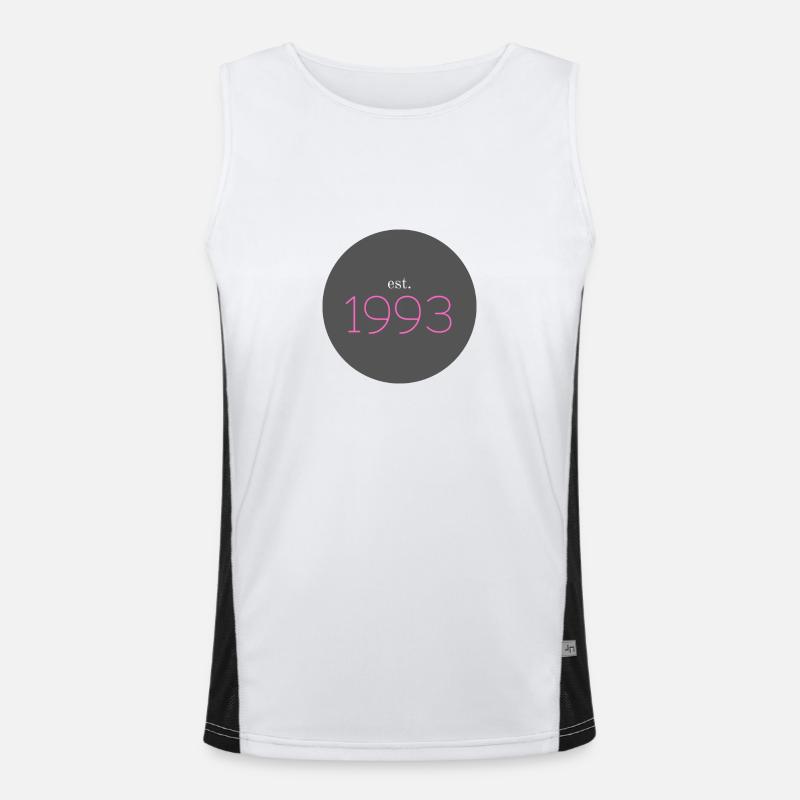 est. 1993, Birthday, Date, 90s, Year Men's Functional Contrast Tank Top 