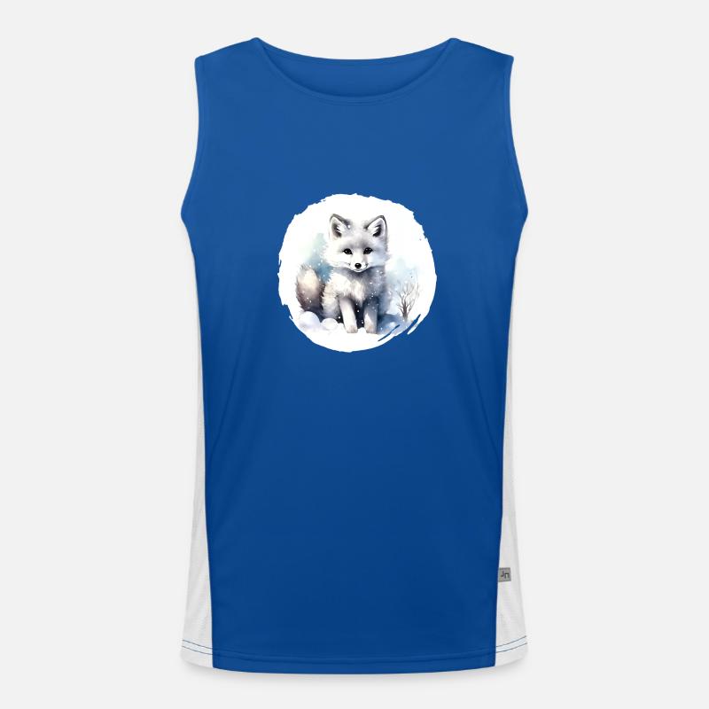 Polarfuchs Aquarell Funktionelles Kontrast-Tank Top für Männer 