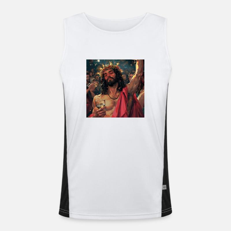 Jesus feiert Funktionelles Kontrast-Tank Top für Männer 