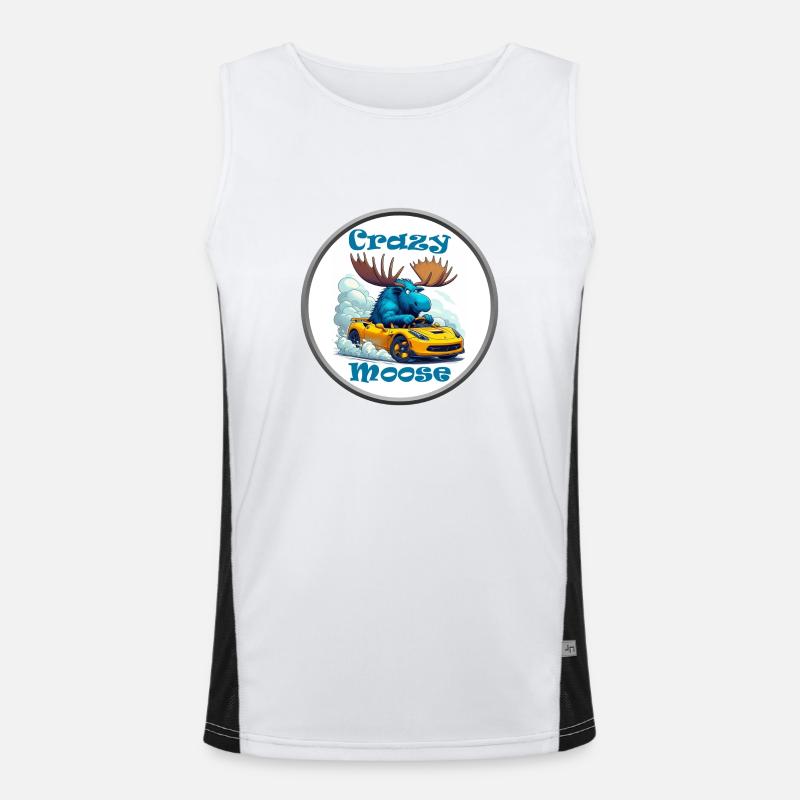 Crazy Moose Power Funktionelles Kontrast-Tank Top für Männer 