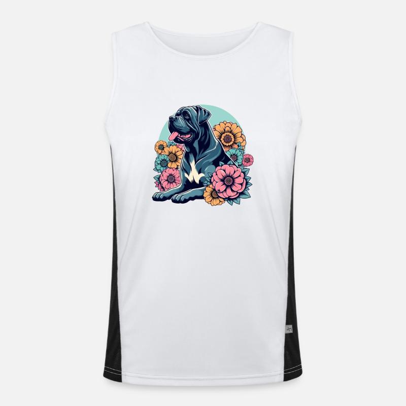 Cane Corso Retro Pastel Fleurs Débardeur respirant contrasté Homme 