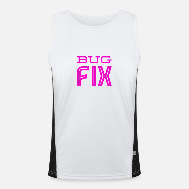 Bugfix is great - Men's Functional Contrast Tank Top  - white/black