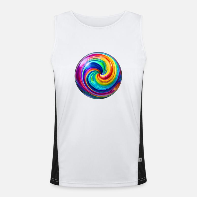 Magic Swirl Murmel Funktionelles Kontrast-Tank Top für Männer 