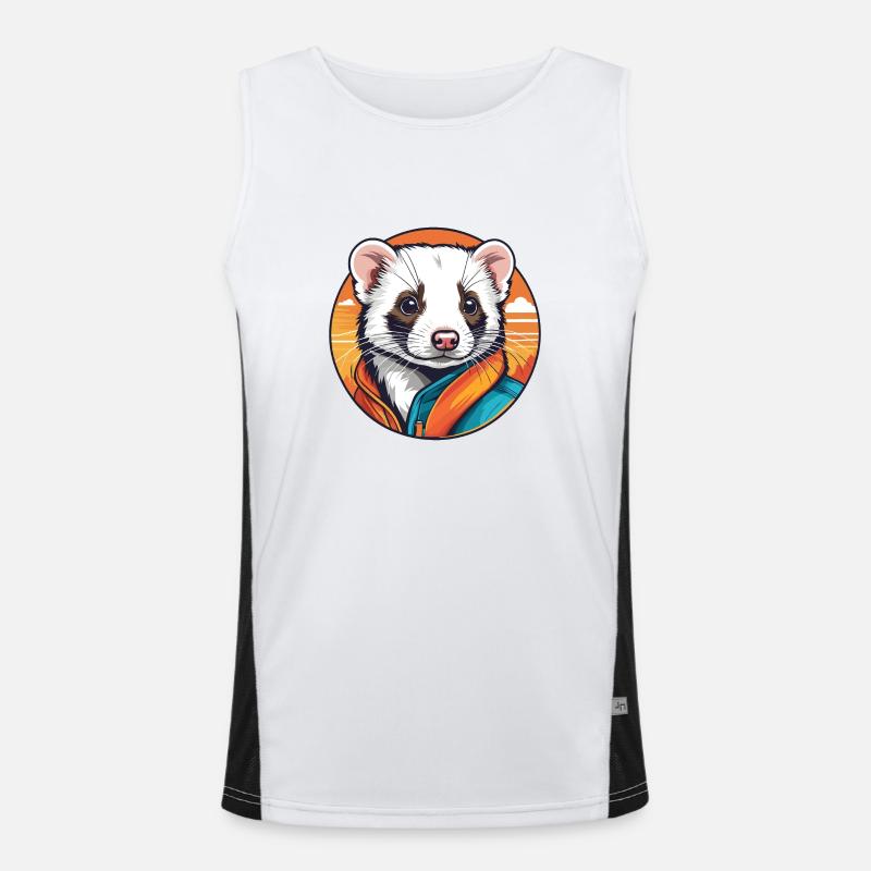 Frettchen Funktionelles Kontrast-Tank Top für Männer 