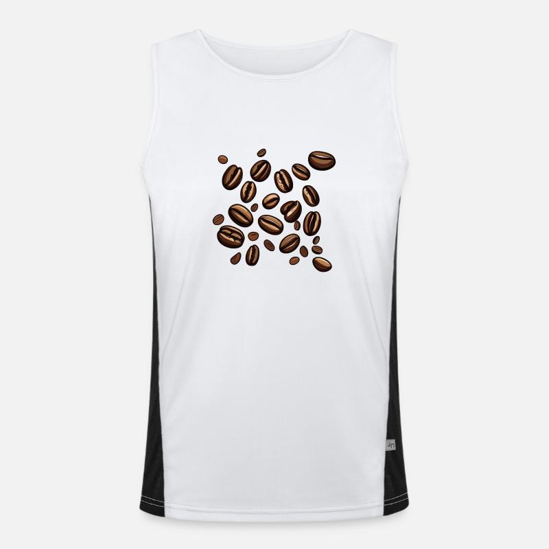 Kaffeebohnen Kaffee Funktionelles Kontrast-Tank Top für Männer 