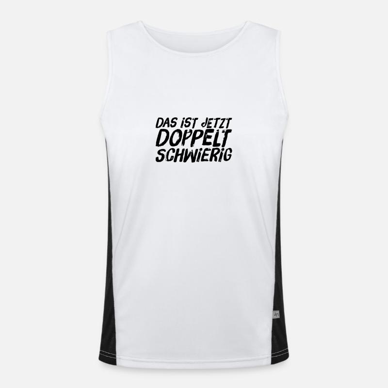higher difficulty - Men's Functional Contrast Tank Top  - white/black