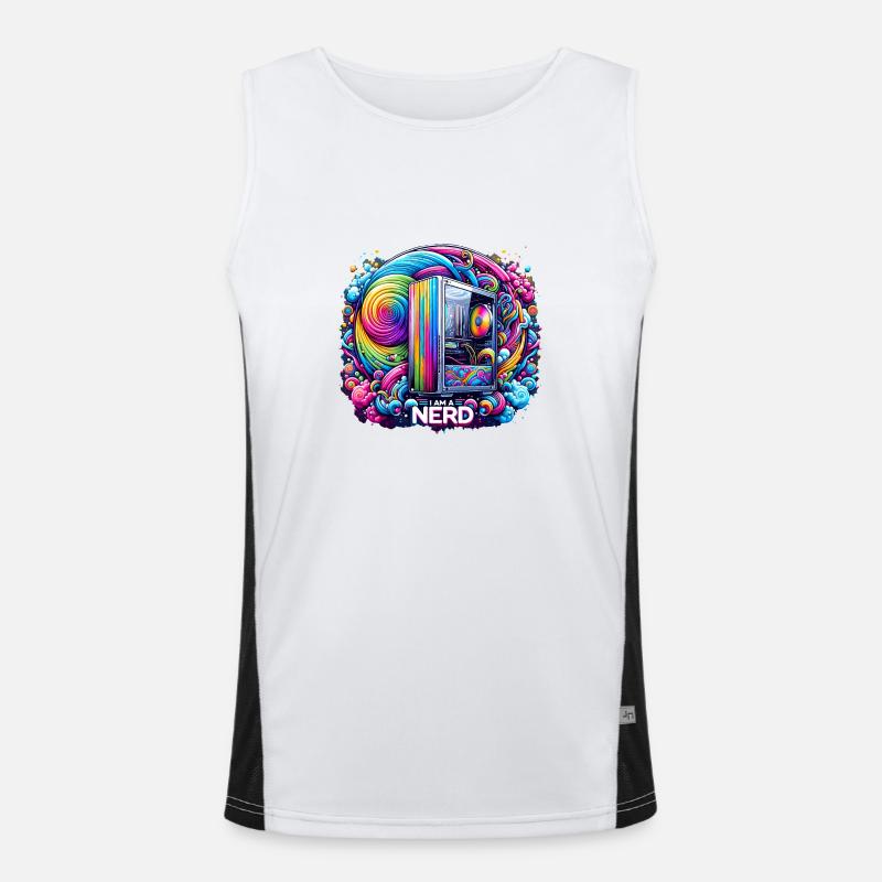 Nerd Pride Arc-en-ciel Débardeur respirant contrasté Homme 