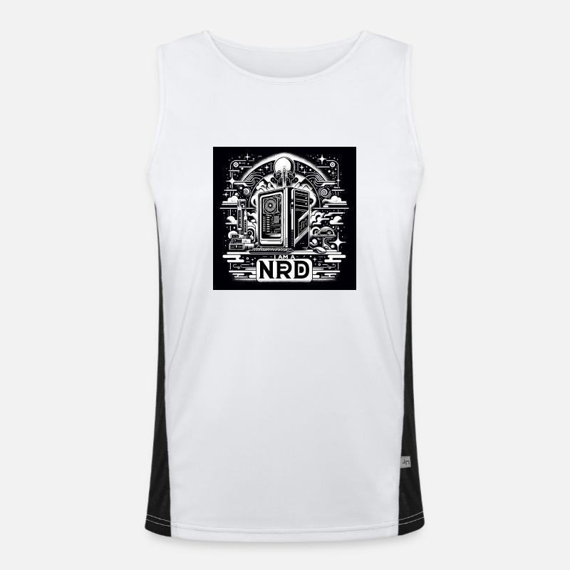 Nerd Pride Black&White Men's Functional Contrast Tank Top 