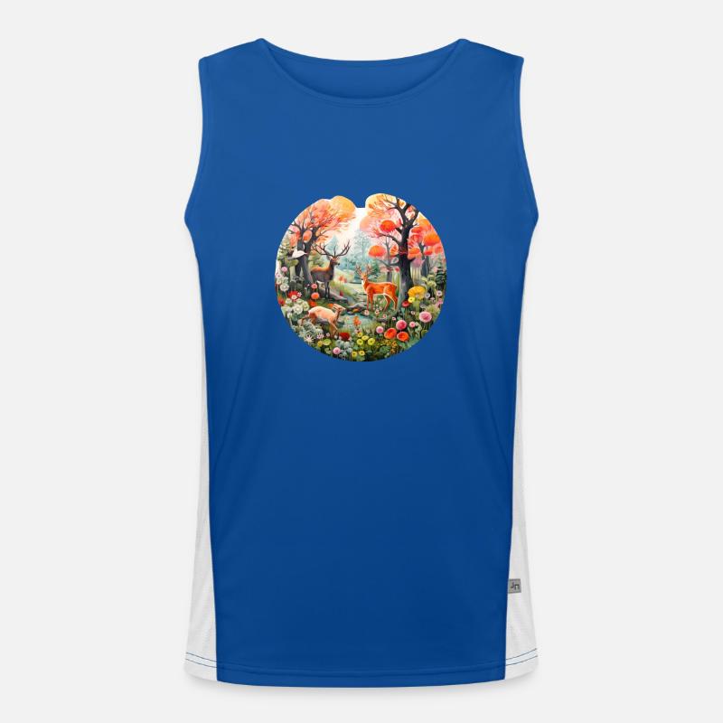 Spring Forest Scene Men's Functional Contrast Tank Top 