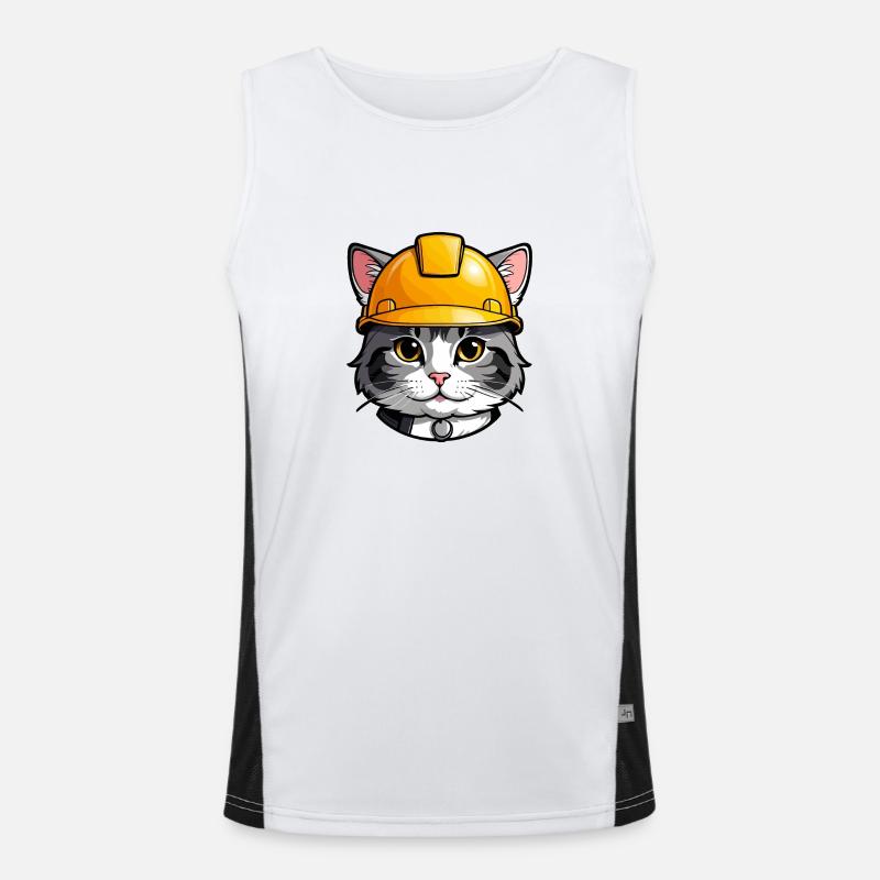 Hardworking Cat Men's Functional Contrast Tank Top 