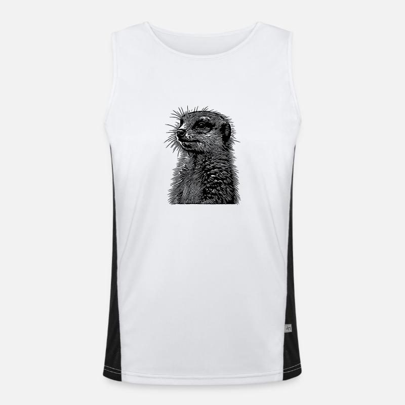 Süsses kleines Erdmännchen mit Querstreife Funktionelles Kontrast-Tank Top für Männer 