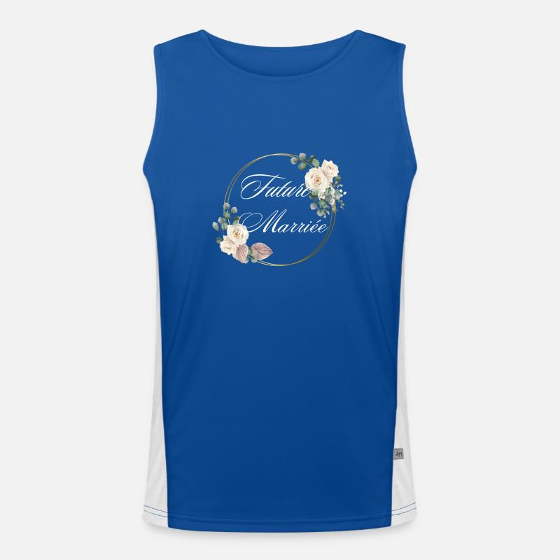Future mariée fleurs blanches -tshirt assorti Débardeur respirant contrasté Homme 
