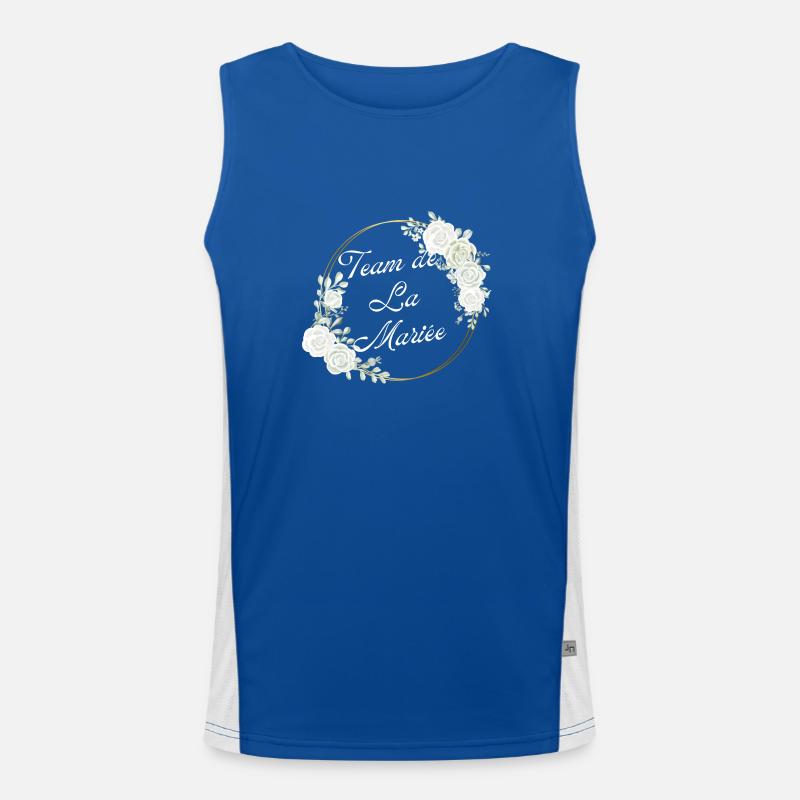 The Bride Team White Flower - Matching tshirt Men's Functional Contrast Tank Top 