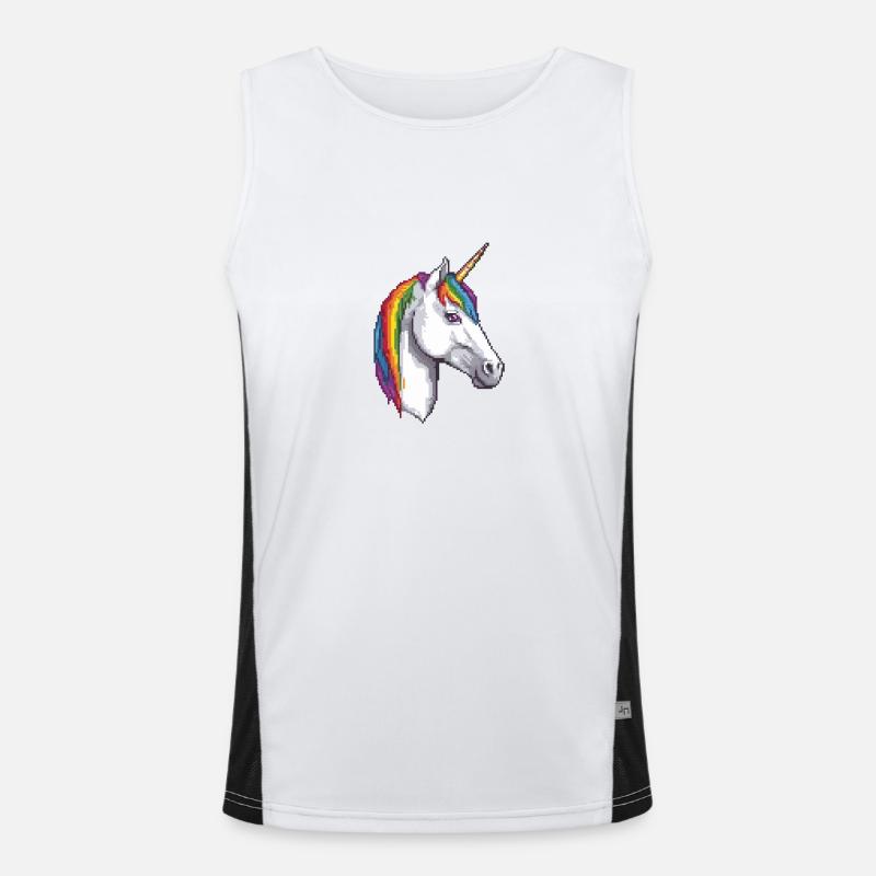 Licorne pixélisée licorne pixel, création mythique Débardeur respirant contrasté Homme 