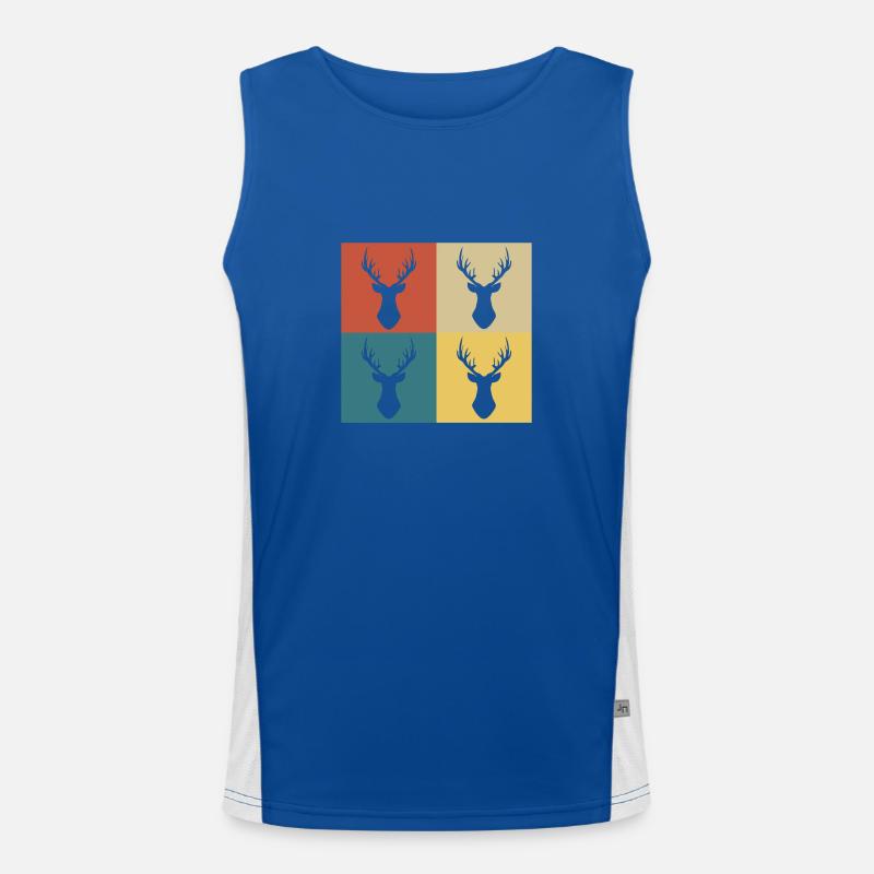 Retro Vintage Deer Men's Functional Contrast Tank Top 