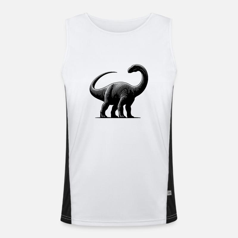 Massive Brachiosaurus Dino Dinosaur Men's Functional Contrast Tank Top 