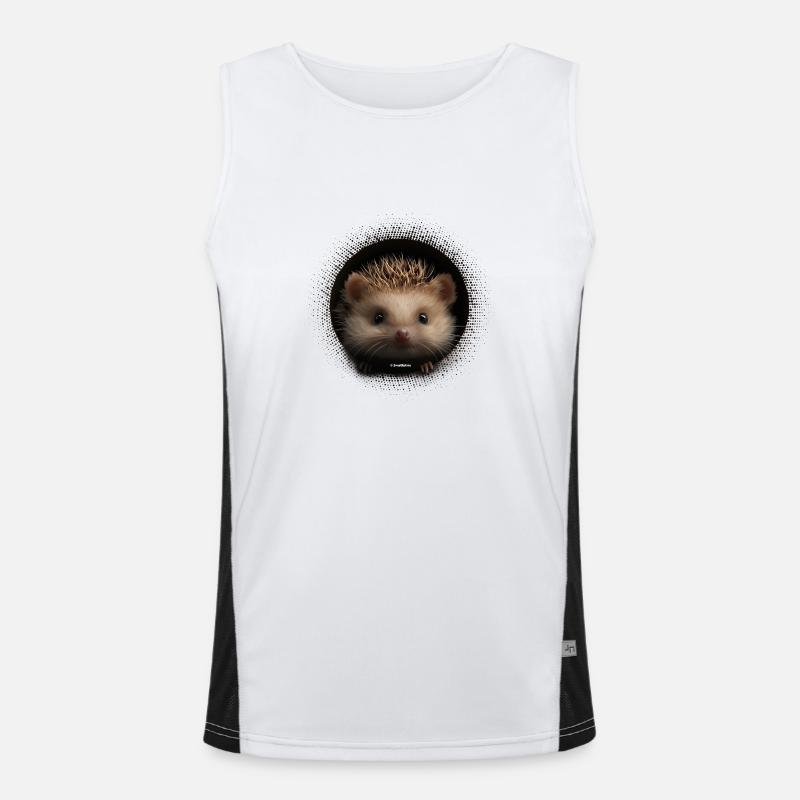 Cute Hedgehog with Mink Men's Functional Contrast Tank Top 
