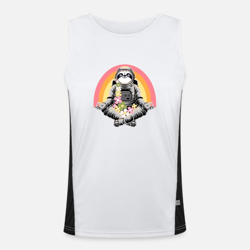 Sloth doing yoga Men's Functional Contrast Tank Top 