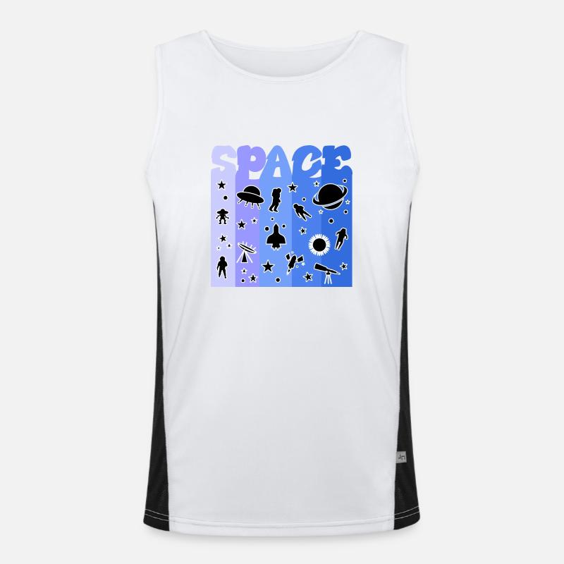 Space, Astronaut, All, Weltall Funktionelles Kontrast-Tank Top für Männer 